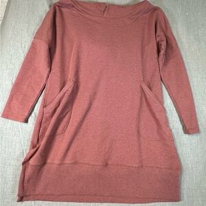 Soft Surroundings Dusty Rose Hooded Tunic Sweater